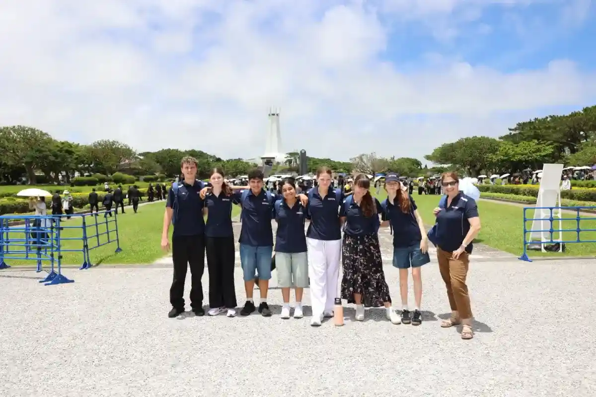 Group photo at Peace Memorial Park at the Okinawa Memorial Day ceremony - 23/6/26.