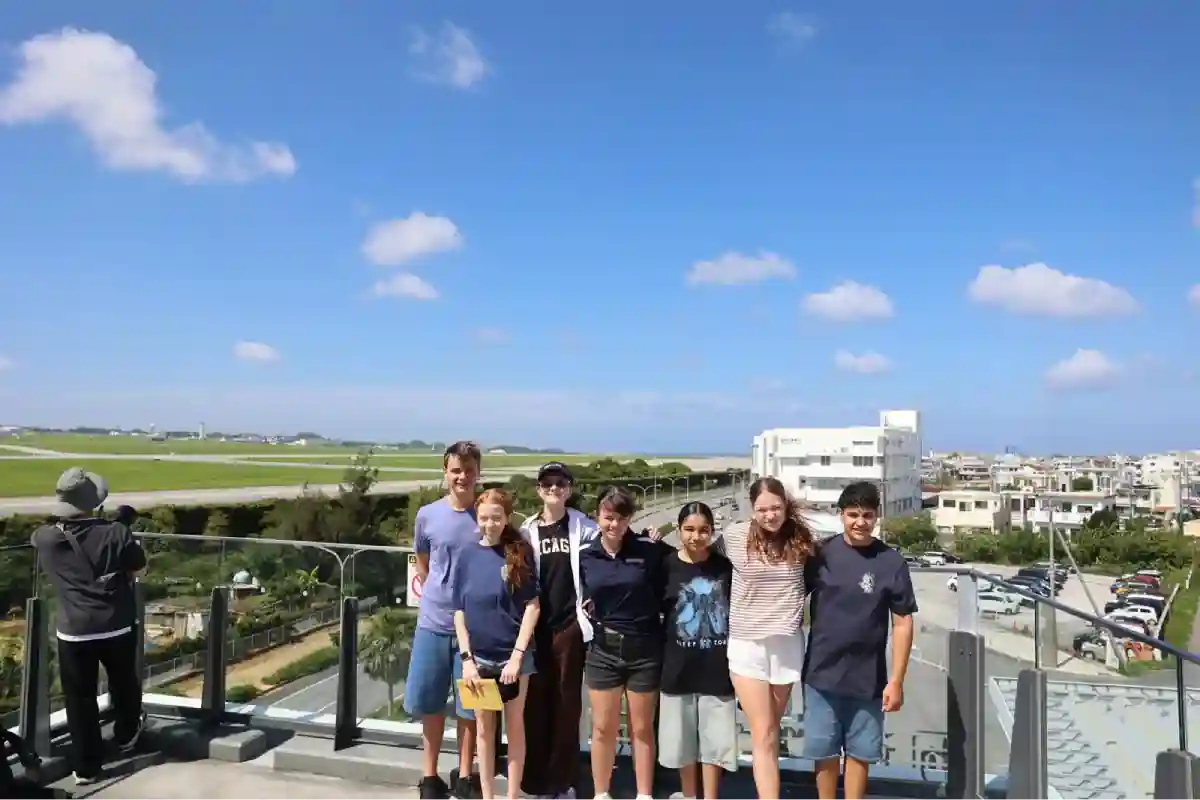 The students visited Kadena airbase observation deck - saw planes taking off. Thurs 25/6/26 