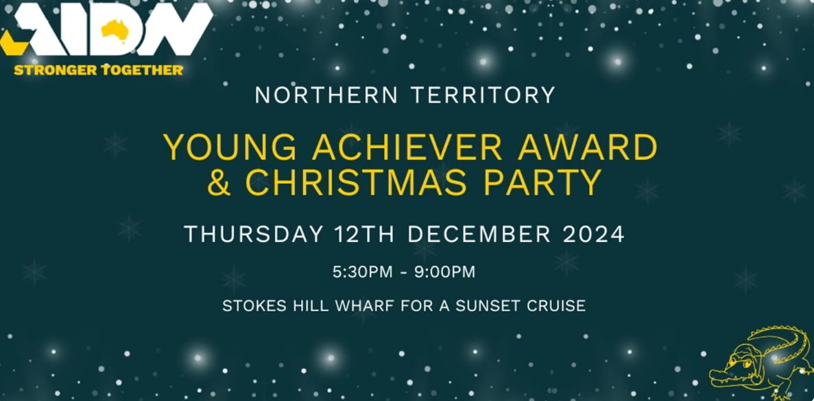 Young achiever award and Christmas party invite, Thursday 12 December 2024, 5:30 to 9pm, Stokes Hill Wharf sunset cruise