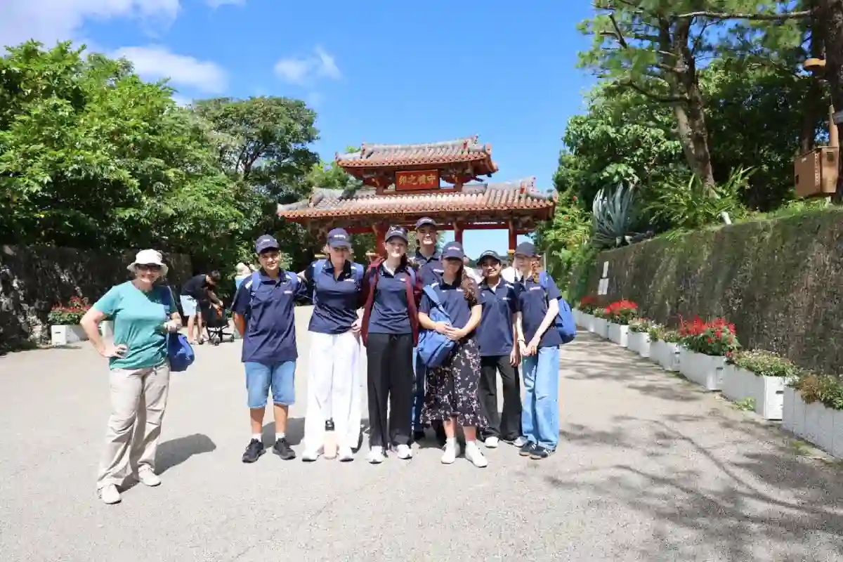 Tour group at entrance to Shuri Castle. 22/6/26