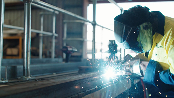Welder at work