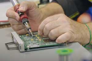 Working on electronic equipment